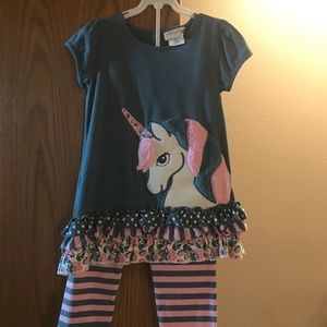 Girls 2 piece unicorn outfit